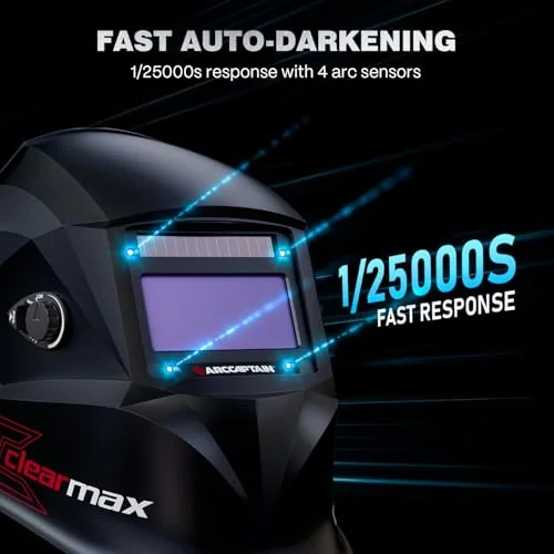 ARCCAPTAIN Welding Helmet Auto Darkening, 1/25000s Response, Shade 4/9-13 image 5