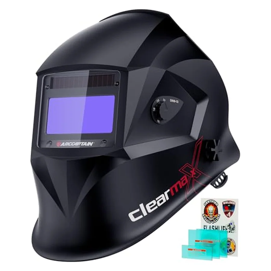 ARCCAPTAIN Welding Helmet Auto Darkening, 1/25000s Response, Shade 4/9-13
