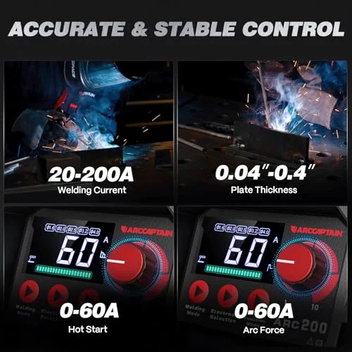 ARCCAPTAIN Stick Welder, 200A ARC/Lift TIG Welding Machine, 110V/220V image 5