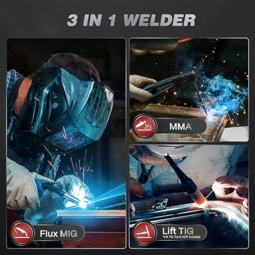 ARCCAPTAIN 130A Flux Core Welder MIG Welder 110V Gasless MIG Stick Lift TIG image 4