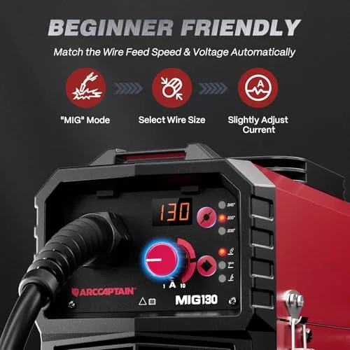 ARCCAPTAIN 130A Flux Core Welder MIG Welder 110V Gasless MIG Stick Lift TIG image 6