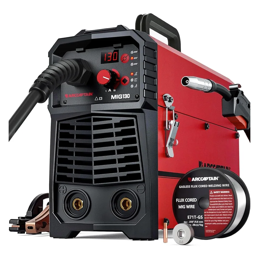 ARCCAPTAIN 130A Flux Core Welder MIG Welder 110V Gasless MIG Stick Lift TIG