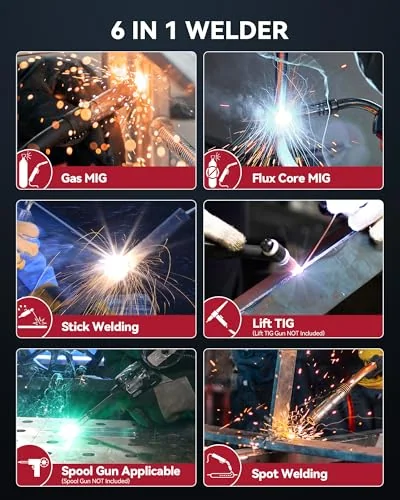 ARCCAPTAIN 200A MIG Welder 110V 220V 6 in 1 Aluminum Welding Machine MIG200 product details