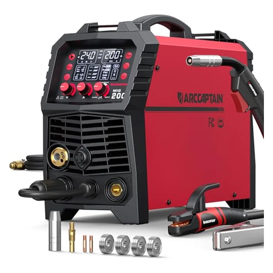 ARCCAPTAIN 200A MIG Welder 110V 220V 6 in 1 Aluminum Welding Machine MIG200