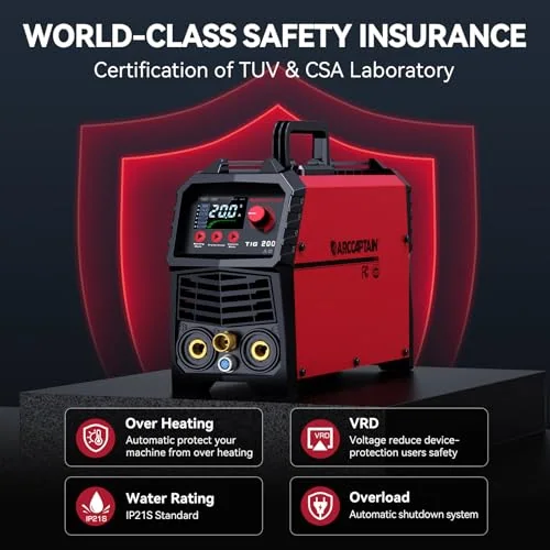 ARCCAPTAIN 200A TIG Welder, 110V/220V TIG/Stick 2 IN 1 Welding Machine image 4