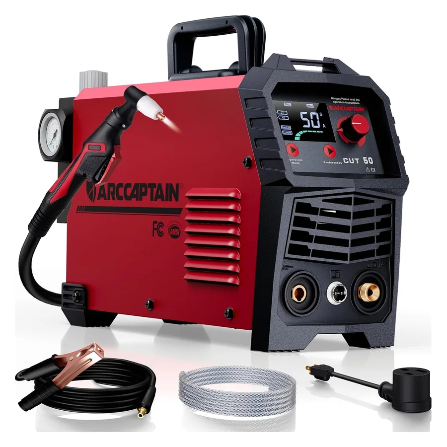 ARCCAPTAIN 50A Plasma Cutter Machine, 110V/220V Dual Voltage, 2/3" Max Cut