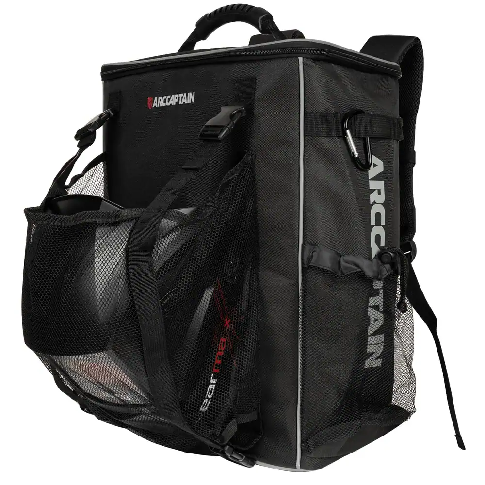 ARCCAPTAIN Welding Tool Bag Backpack, Large Capacity, Helmet Holder, Black image 2