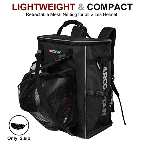 ARCCAPTAIN Welding Tool Bag Backpack, Large Capacity, Helmet Holder, Black image 4