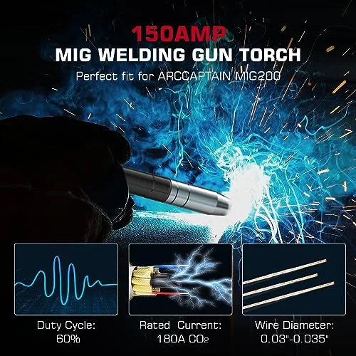 ARCCAPTAIN MB15 15AK MIG Welding Gun Torch Stinger 10ft (3m) Replacement image 6