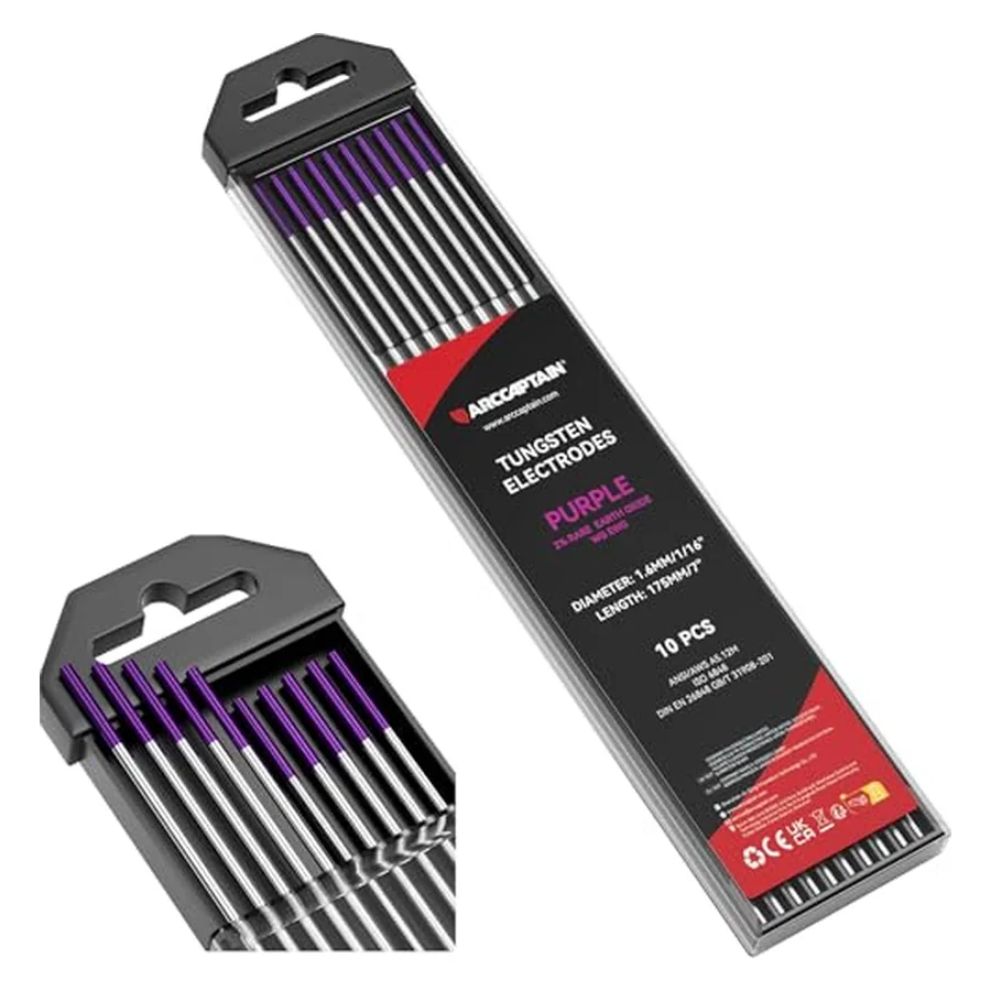 ARCCAPTAIN TIG Tungsten, TIG Welding Tungsten Electrode (Purple, EWG)