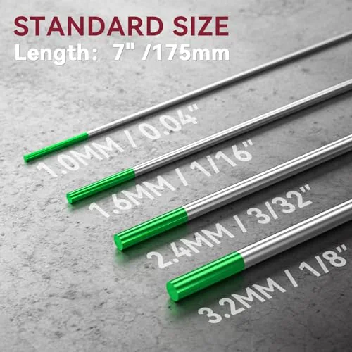 ARCCAPTAIN TIG Welding Tungsten Electrode 10-Pack 3/32"x 7"(Green - Pure Tungsten, WP, EWP) image 4
