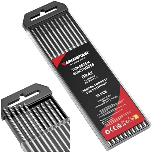 ARCCAPTAIN TIG Welding Tungsten Electrode 10-Pack 3/32"x 7" (Grey) image 2