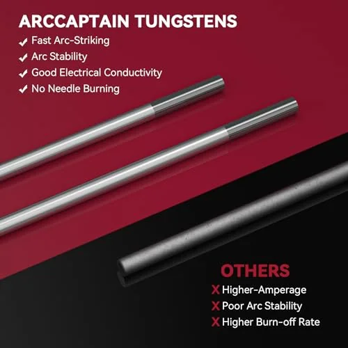 ARCCAPTAIN TIG Welding Tungsten Electrode 10-Pack 3/32"x 7" (Grey) image 3