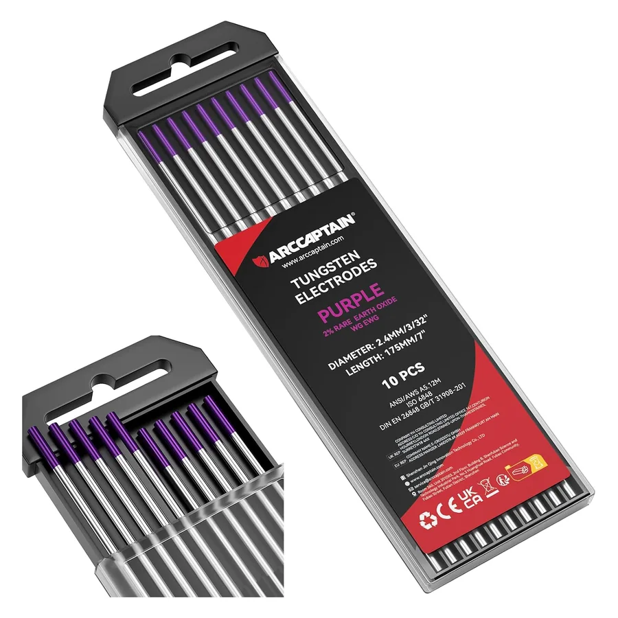 ARCCAPTAIN TIG Welding Tungsten Electrode 10-Pack 3/32"x 7" (Grey)