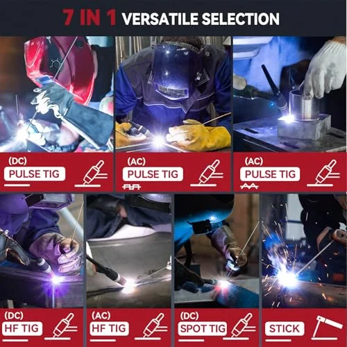 ARCCAPTAIN TIG Welder AC/DC 200A with Pulse 7 in 1 Aluminum Welding Machine image 4