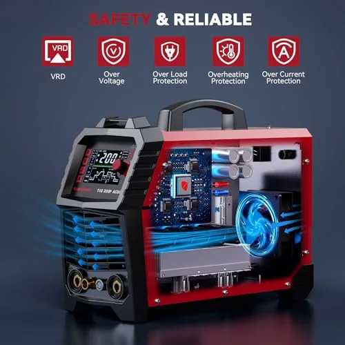 ARCCAPTAIN TIG Welder AC/DC 200A with Pulse 7 in 1 Aluminum Welding Machine image 5