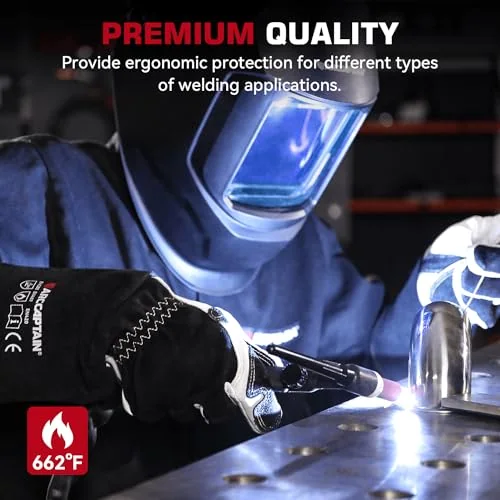 ARCCAPTAIN Tig Welding Gloves: Premium Goatskin Grain Leather, Dexterity, Comfort, Duralble Tig Gloves for Work Protection image 6