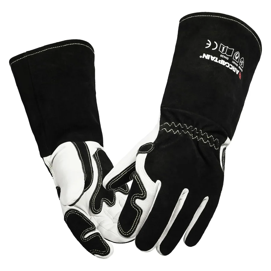 ARCCAPTAIN Tig Welding Gloves: Premium Goatskin Grain Leather, Dexterity, Comfort, Duralble Tig Gloves for Work Protection