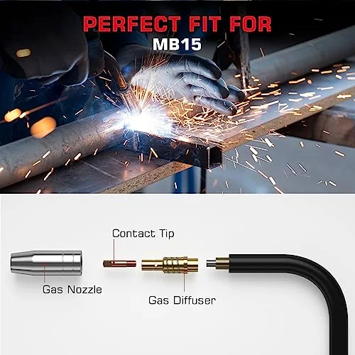 ARCCAPTAIN MB15 15AK MIG Welding Gun Kit .030" Contact Tip Nozzle Diffuser image 5