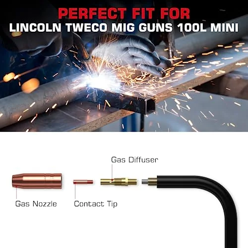 ARCCAPTAIN Lincoln Magnum 100L MIG Welding Gun Kit .035" Contact Tip Nozzle image 5