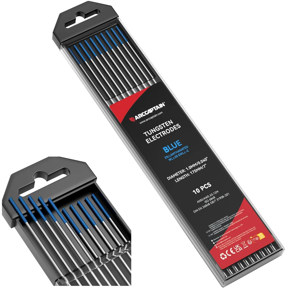 ARCCAPTAIN TIG Welding Tungsten Electrode 10-Pack 0.04" x 7" (Blue) image 2