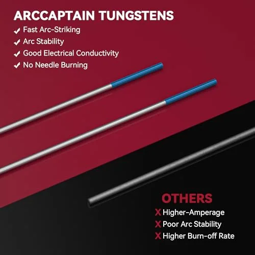 ARCCAPTAIN TIG Welding Tungsten Electrode 10-Pack 0.04" x 7" (Blue) image 4