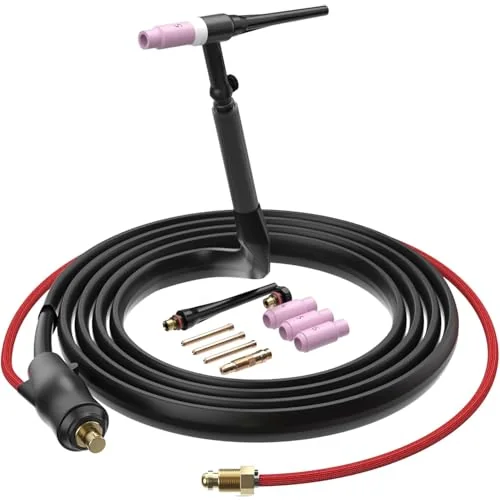 ARCCAPTAIN TIG Welding Gun, WP-17V Argon TIG Torch with 13 FT Red Air Hose image 2