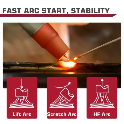 ARCCAPTAIN TIG Welding Gun, WP-17V Argon TIG Torch with 13 FT Red Air Hose image 4