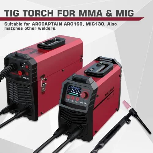 ARCCAPTAIN TIG Welding Gun, WP-17V Argon TIG Torch with 13 FT Red Air Hose image 3