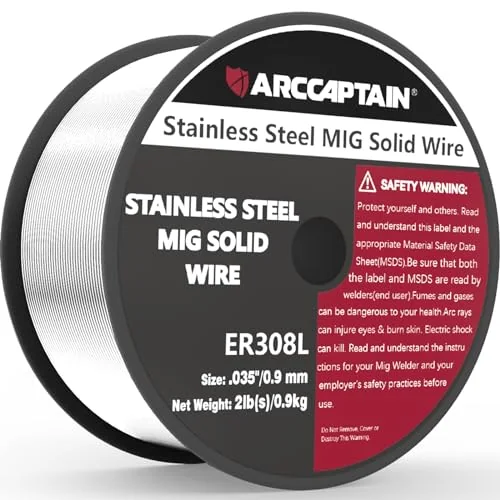 ARCCAPTAIN ER308L Stainless Steel MIG Wire .035" 2LB image 2
