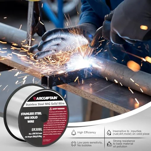 ARCCAPTAIN ER308L Stainless Steel MIG Wire .035" 2LB image 6