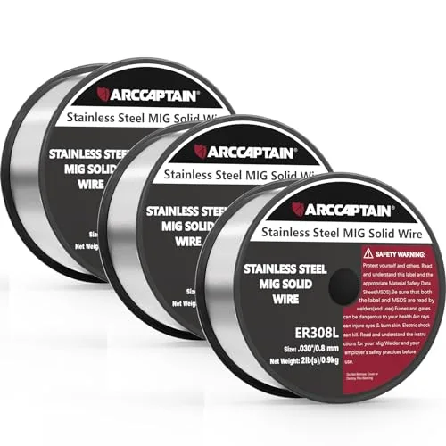 ARCCAPTAIN Stainless Steel MIG Solid Wire ER308L, 030-Diameter 6-Pound Stainless Steel Wire with Low Splatter Compatible With Lincoln Miller Forney Harbor MIG Welder image 2