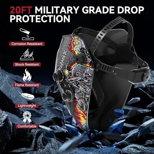 ARCCAPTAIN Auto Darkening Welding Helmet, 3.94"X3.66" Large Viewing Screen image 3