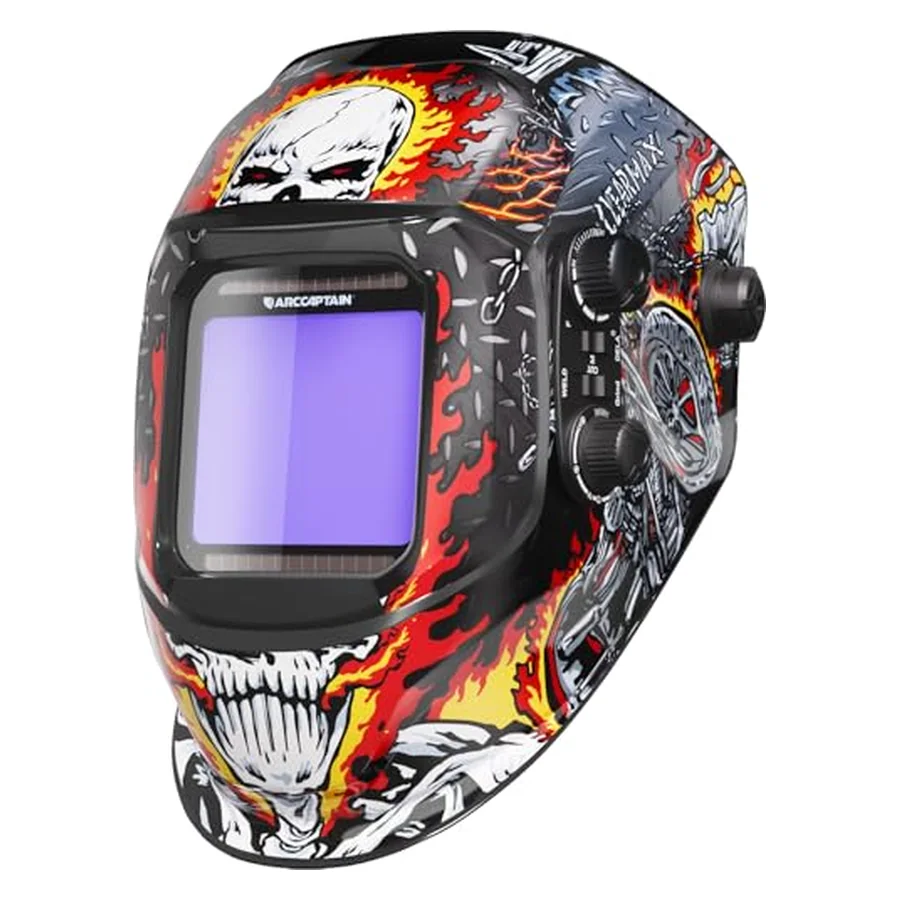 ARCCAPTAIN Auto Darkening Welding Helmet, 3.94"X3.66" Large Viewing Screen