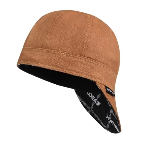 ARCCAPTAIN Reversible Welding Cap, 8 Panel Protective Welders Cap, 10 oz Fireproof Cotton Comforts for Safety and Protection While Welding to Men Women, Khaki, 7 1/4 product details