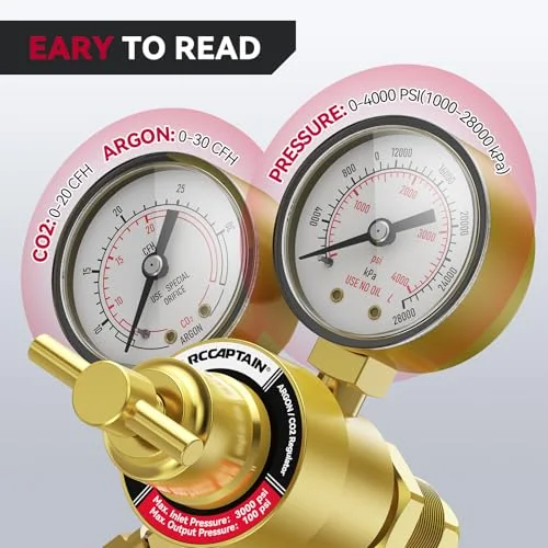 ARCCAPTAIN Argon/CO2/Helium Regulator with 8.2FT Inert Gas Welding Hose image 4