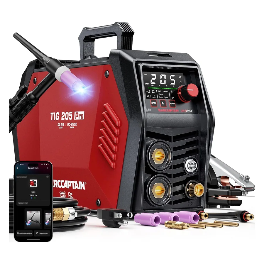 ARCCAPTAIN TIG 205 Pro Welder, 5 In 1 Welding Machine, 120/240V