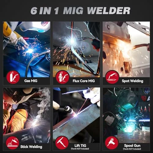 ARCCAPTAIN MIG205 Pro MIG Welder 205A 120V 240V 6-in-1 Aluminum Welding product details