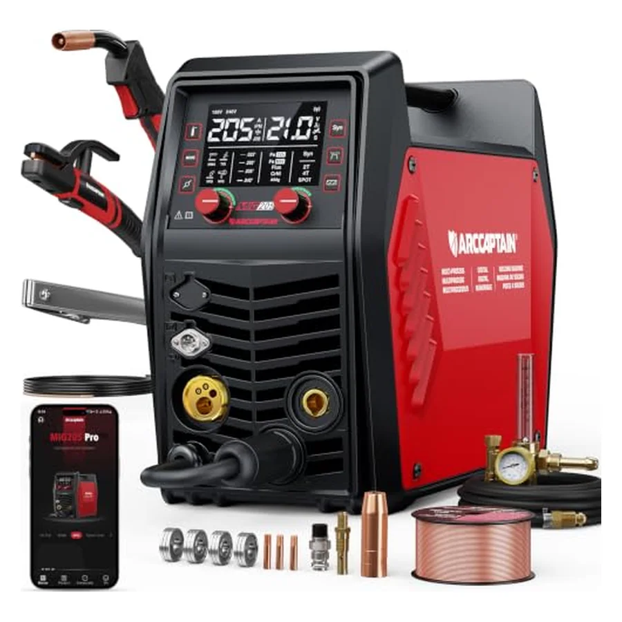 ARCCAPTAIN MIG205 Pro MIG Welder 205A 120V 240V 6-in-1 Aluminum Welding