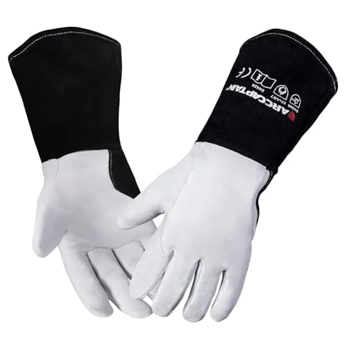 ARCCAPTAIN Soft Goat Grain TIG Welding Gloves, 4-Inch Extended Cuff, Medium image 2