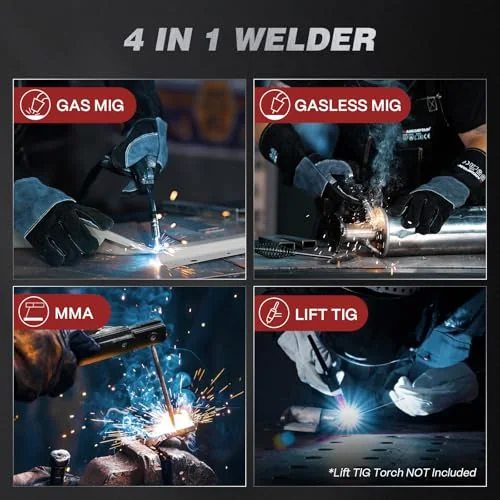 ARCCAPTAIN 160A MIG Welder 110V 220V Gasless Gas MIG Stick Lift TIG Welding image 3