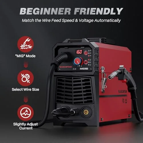 ARCCAPTAIN 160A MIG Welder 110V 220V Gasless Gas MIG Stick Lift TIG Welding image 5