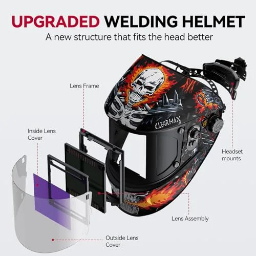 ARCCAPTAIN Welding Helmet, 3.94"×3.66" Auto Darkening Welding Hood product details