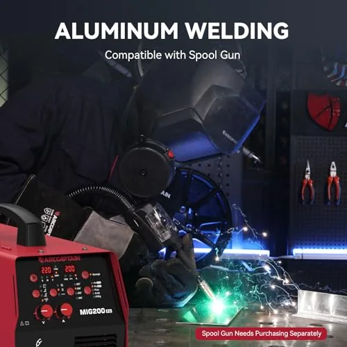 ARCCAPTAIN 200A MIG Welder, 6-in-1 Multiprocess Welding Machine 110V/220V image 5