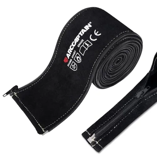 ARCCAPTAIN TIG Welding Torch Cable Cover Resistant Leather with Zipper 25FT image 2