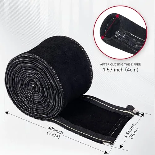 ARCCAPTAIN TIG Welding Torch Cable Cover Resistant Leather with Zipper 25FT image 4