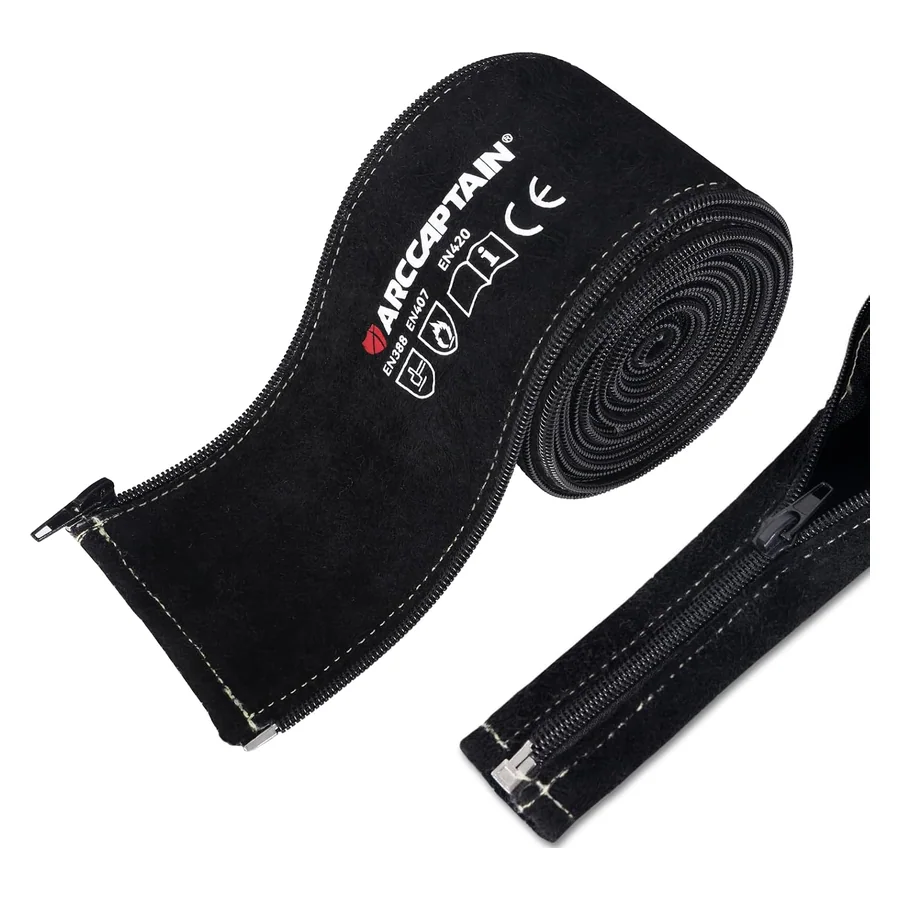 ARCCAPTAIN TIG Welding Torch Cable Cover Resistant Leather with Zipper 25FT