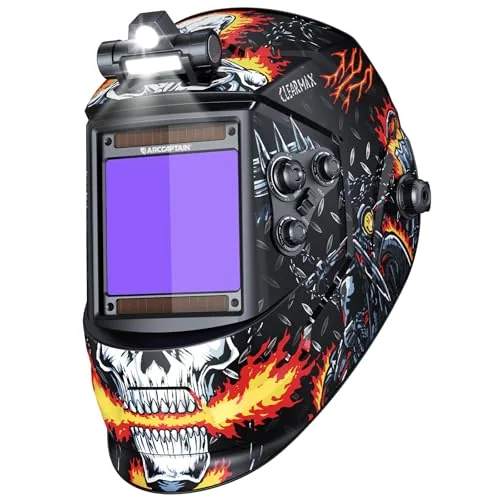 ARCCAPTAIN Auto Darkening Welding Helmet with Light, 3.94"X3.66" Large View product details
