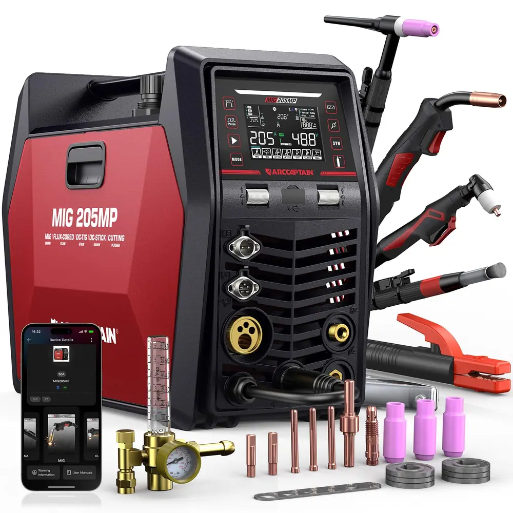 ARCCAPTAIN MIG205MP MIG Welder with Plasma Cutter, 9 IN 1 Welding Machine product details