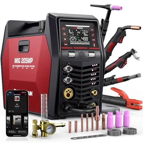 ARCCAPTAIN MIG205MP MIG Welder with Plasma Cutter, 9 IN 1 Welding Machine product details
